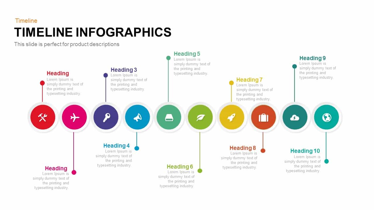 timeline infographic PowerPoint template and keynote