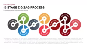 10 Stages Zig Zag Process PowerPoint Template and Keynote Slide