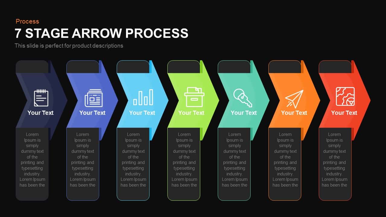 7 Stage Process Arrow Powerpoint Template And Keynote Slide 9050