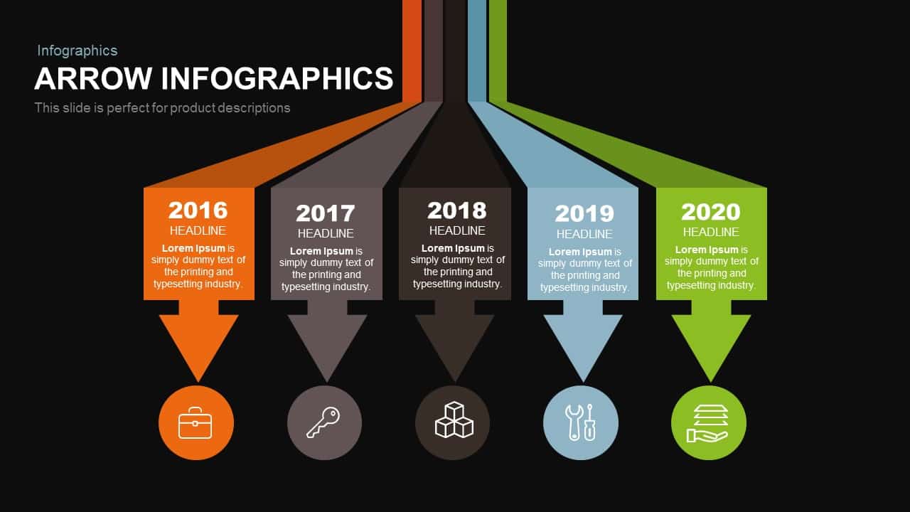 Infographics arrow PowerPoint template and keynote