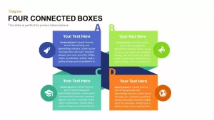 4 Connected Box PowerPoint Template and Keynote Diagram