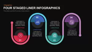 Four Staged Liner Infographics Powerpoint and Keynote template