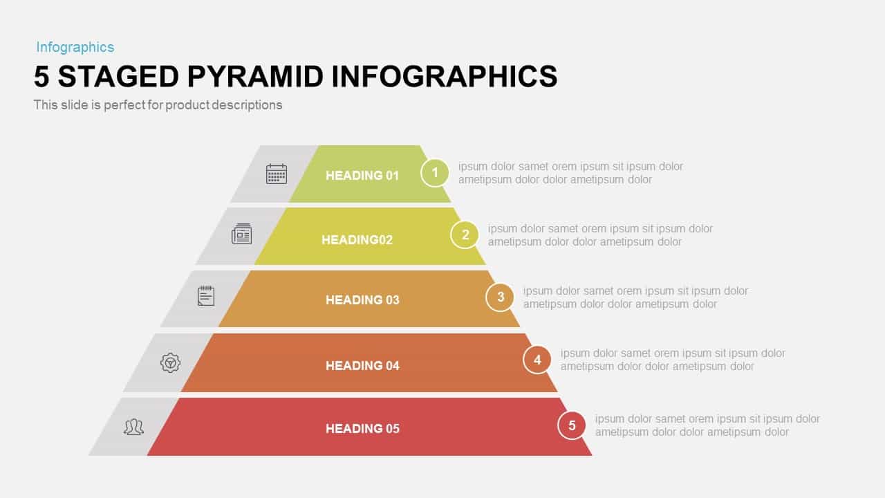 5 Staged Infographic Pyramid Powerpoint Template And Keynote 3248