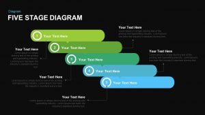 Five Stage Diagram PowerPoint Template and Keynote Slide