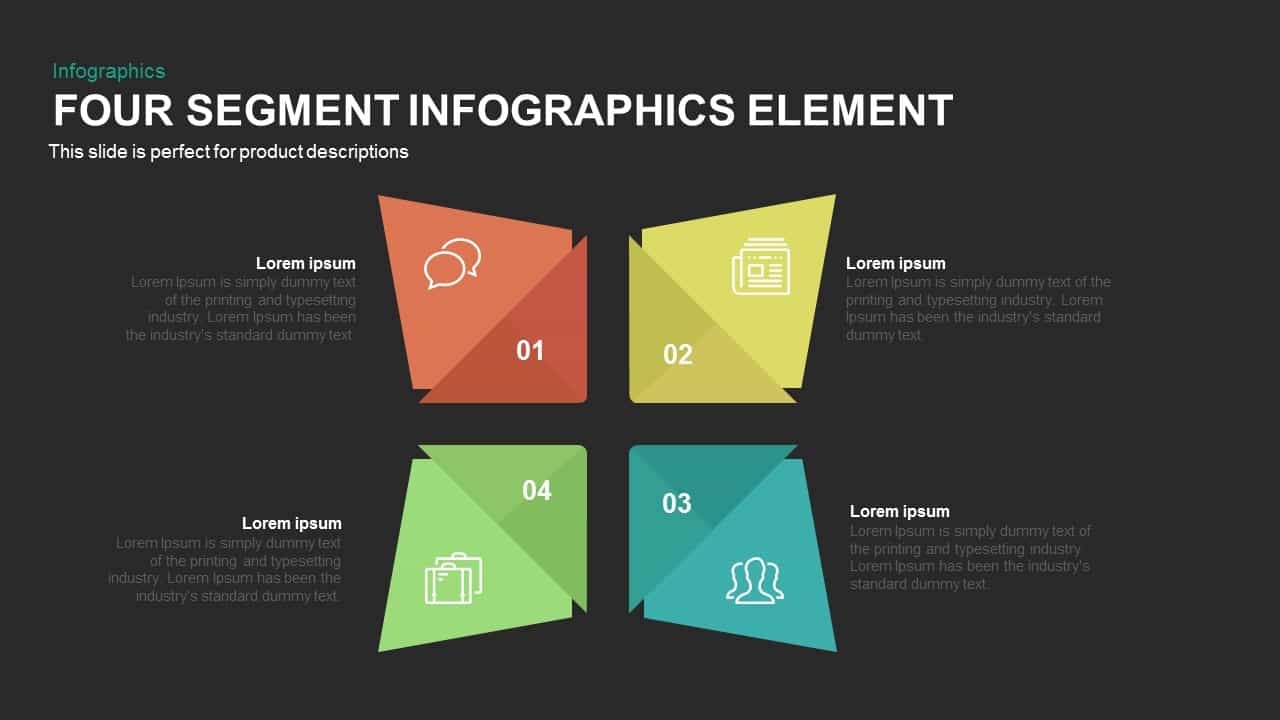 4 Segment infographics elements PowerPoint template