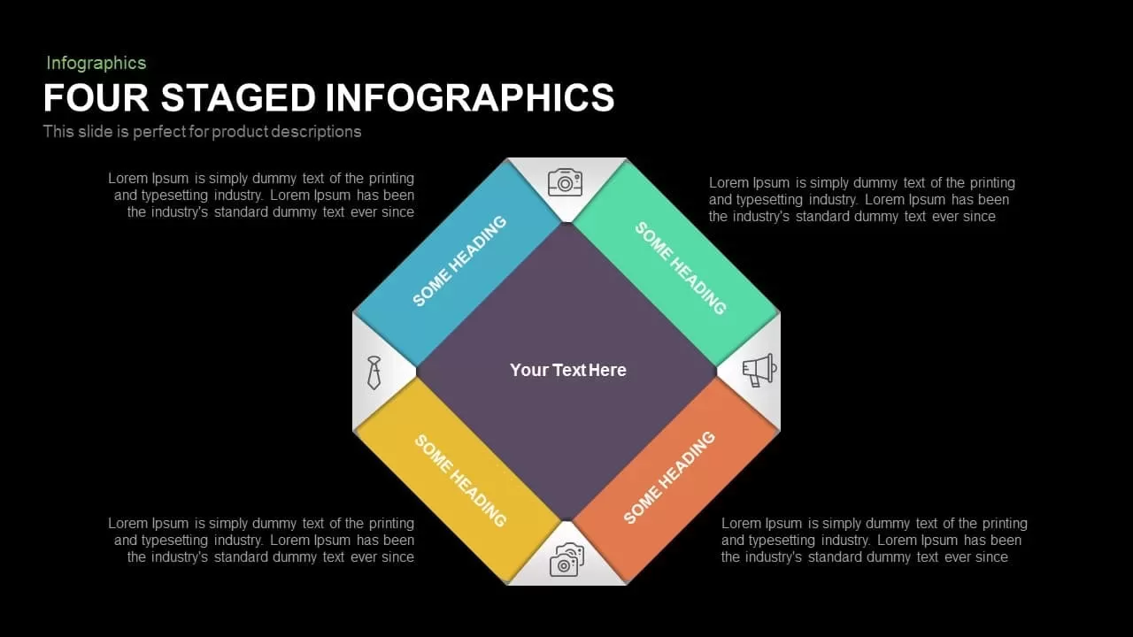 4 Staged Infographics PowerPoint Template and Keynote