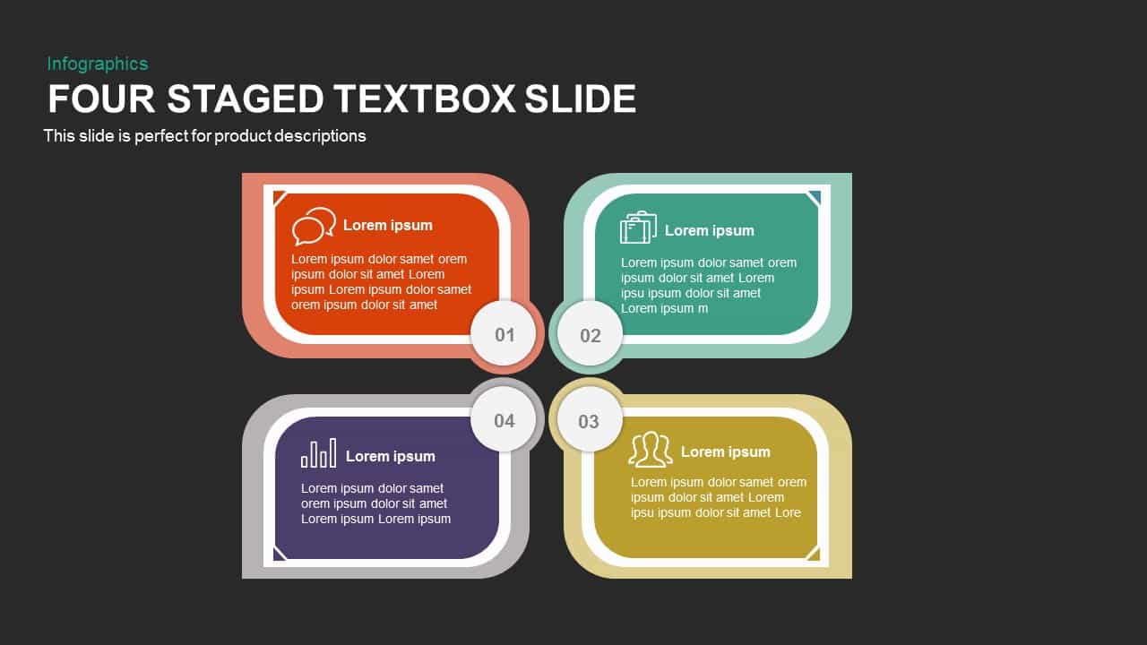 4 Staged Text Box Powerpoint Template And Keynote Slide Slidebazaar