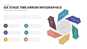 6 Stage Infographic Time Arrow PowerPoint Template and Keynote Slide