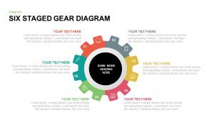 6 Staged Gear Diagram PowerPoint Template and Keynote