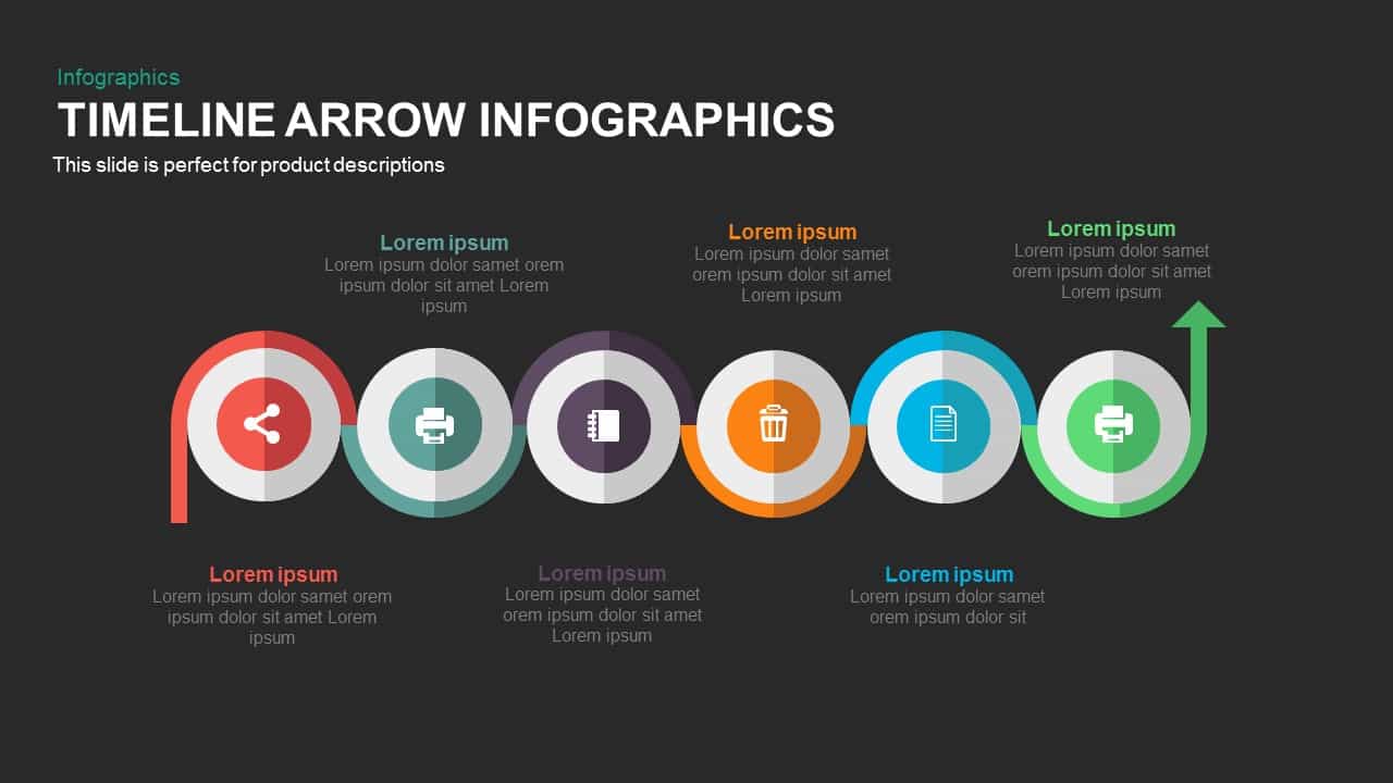 Timeline Arrow Infographics Powerpoint and Keynote template