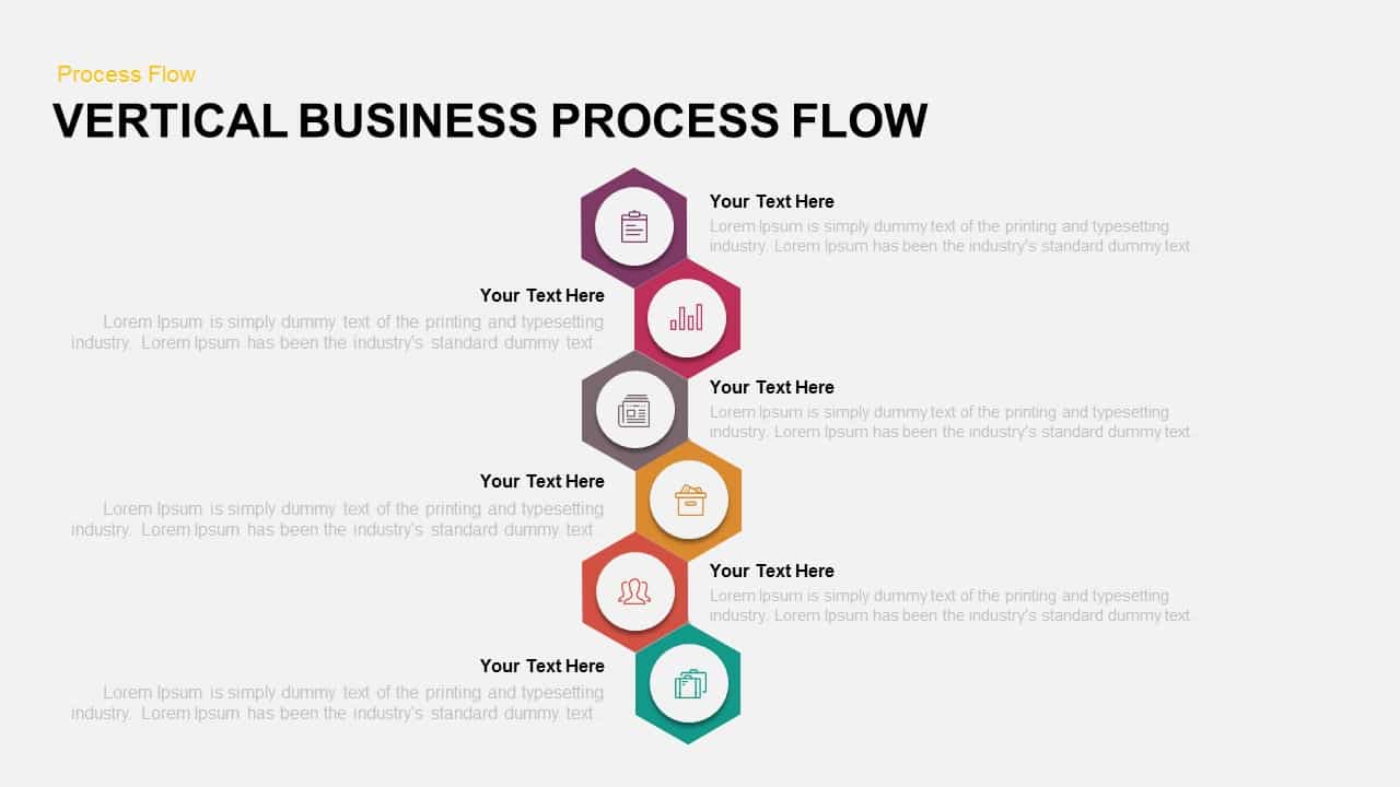 Vertical Business Process Flow PowerPoint Template and Keynote Slide