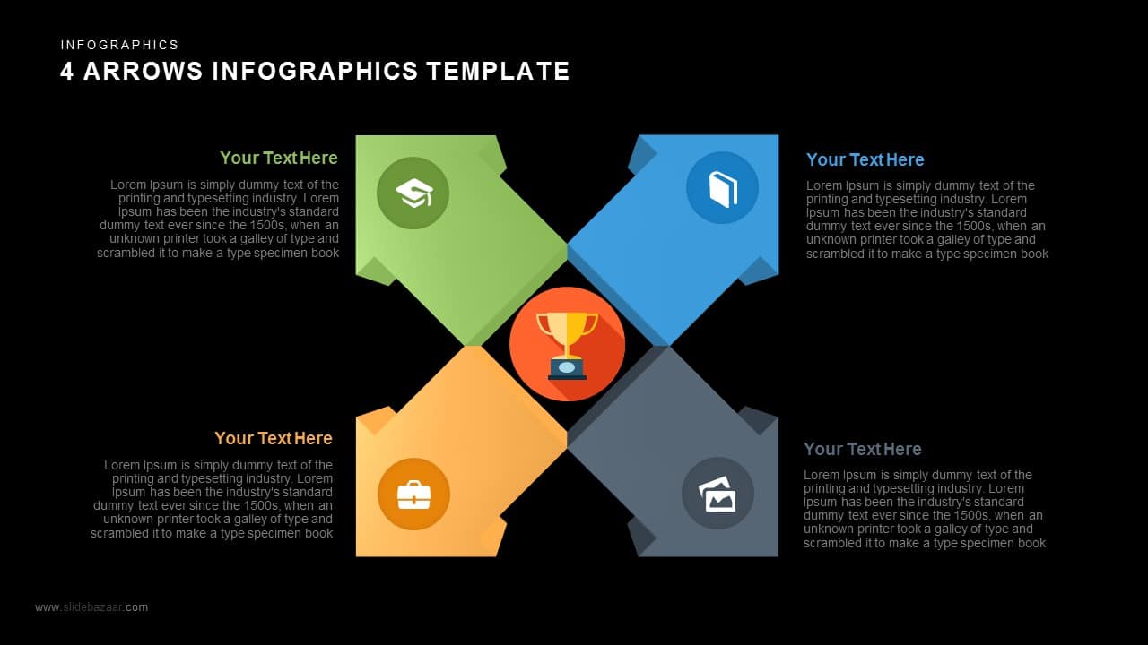 4 Arrows Powerpoint Infographics Slide And Keynote Template 5548