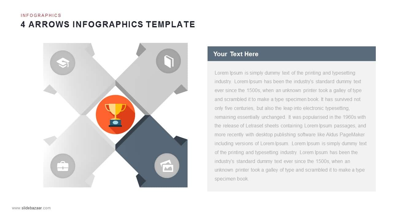 4 Arrows Powerpoint Infographics Slide And Keynote Template 6600