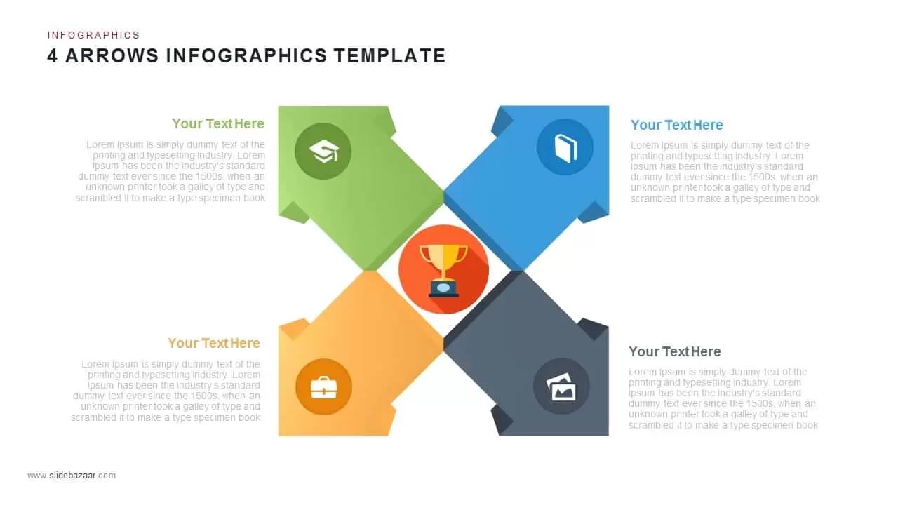 4 Arrows Infographics Powerpoint and Keynote template