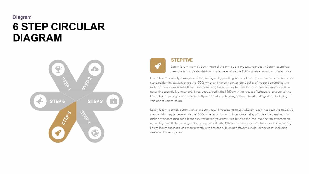 6 Step Circular Diagram Powerpoint and Keynote template