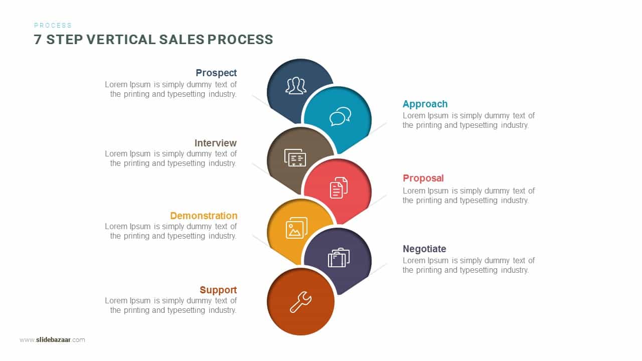 7 Step Vertical Sales Process Powerpoint Template And Keynote 3113