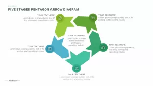 5 Steps Pentagon Shapes PowerPoint Arrow Diagram