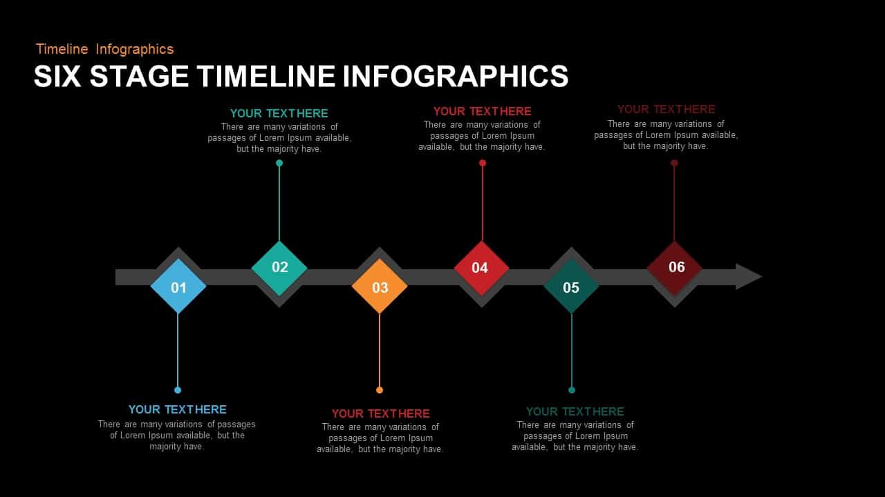 6 Stage Timeline Infographic Powerpoint Template And Keynote Slide 0974