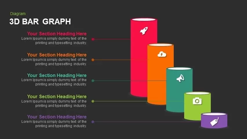 3d Bar Graph Powerpoint and Keynote template