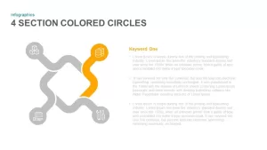 4 Section Colored Circles Powerpoint and Keynote template