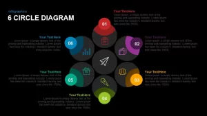 6 Circle Diagram Powerpoint and Keynote template