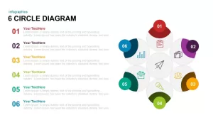 6 Circle Diagram Powerpoint and Keynote template