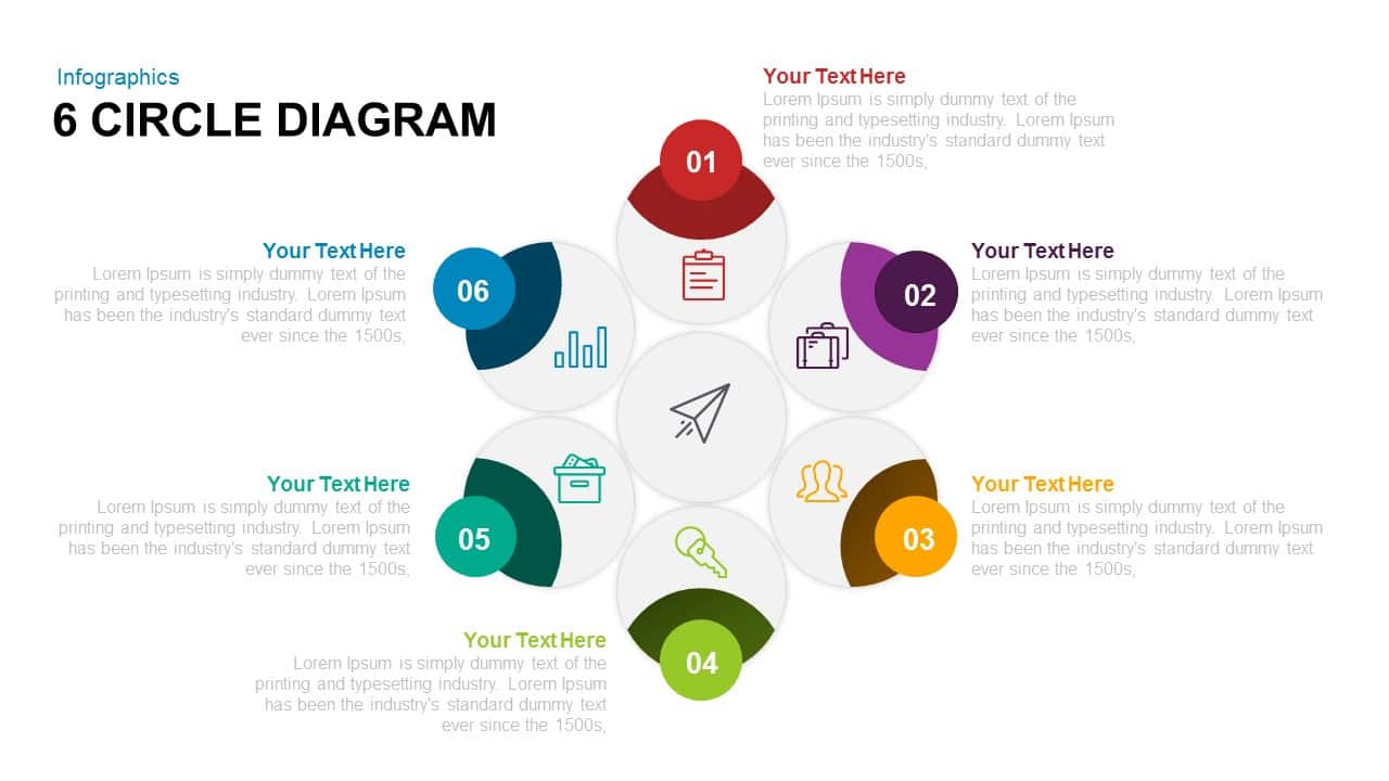 6 circle diagram PowerPoint template and keynote