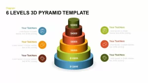 6 Levels 3d Pyramid PowerPoint Template and Keynote Slide