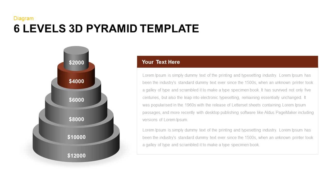 6 Levels 3d Pyramid Powerpoint Template And Keynote Slide 3714