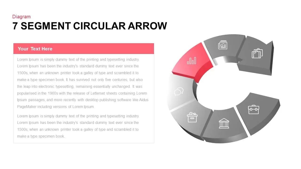 7 Segment Circular Arrow Powerpoint template