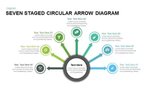 Eight Step Circular Arrow Diagram Powerpoint and Keynote template