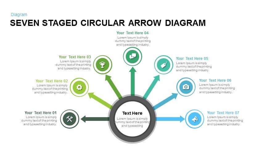 8 Step Circular Arrow Diagram Template For Powerpoint And Keynote 0325