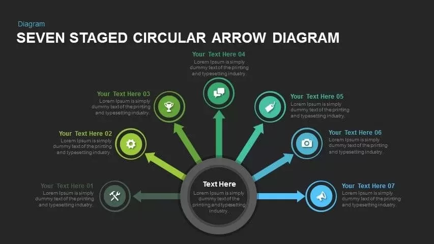 Eight Step Circular Arrow Diagram Powerpoint and Keynote template