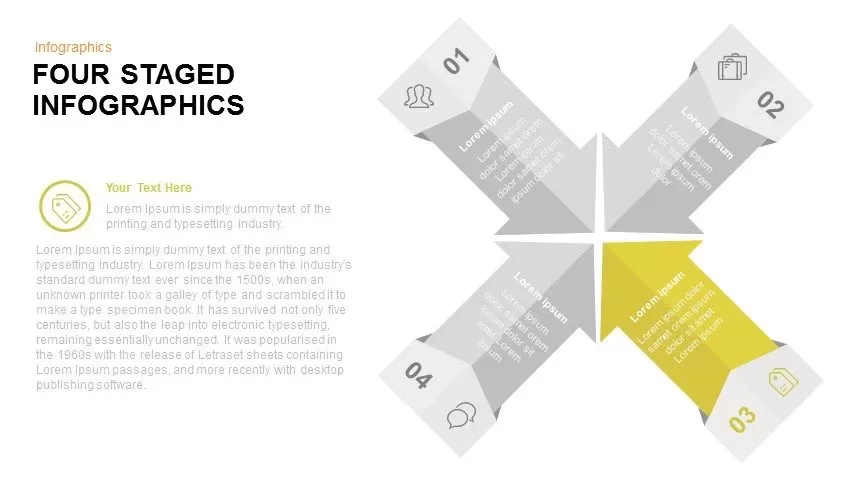 Four Staged Inward Arrows Infographics