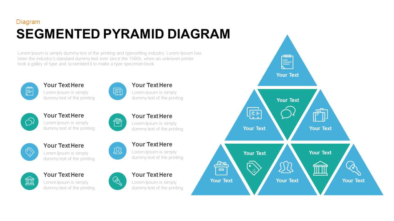 Segmented pyramid diagram template for PowerPoint and keynote