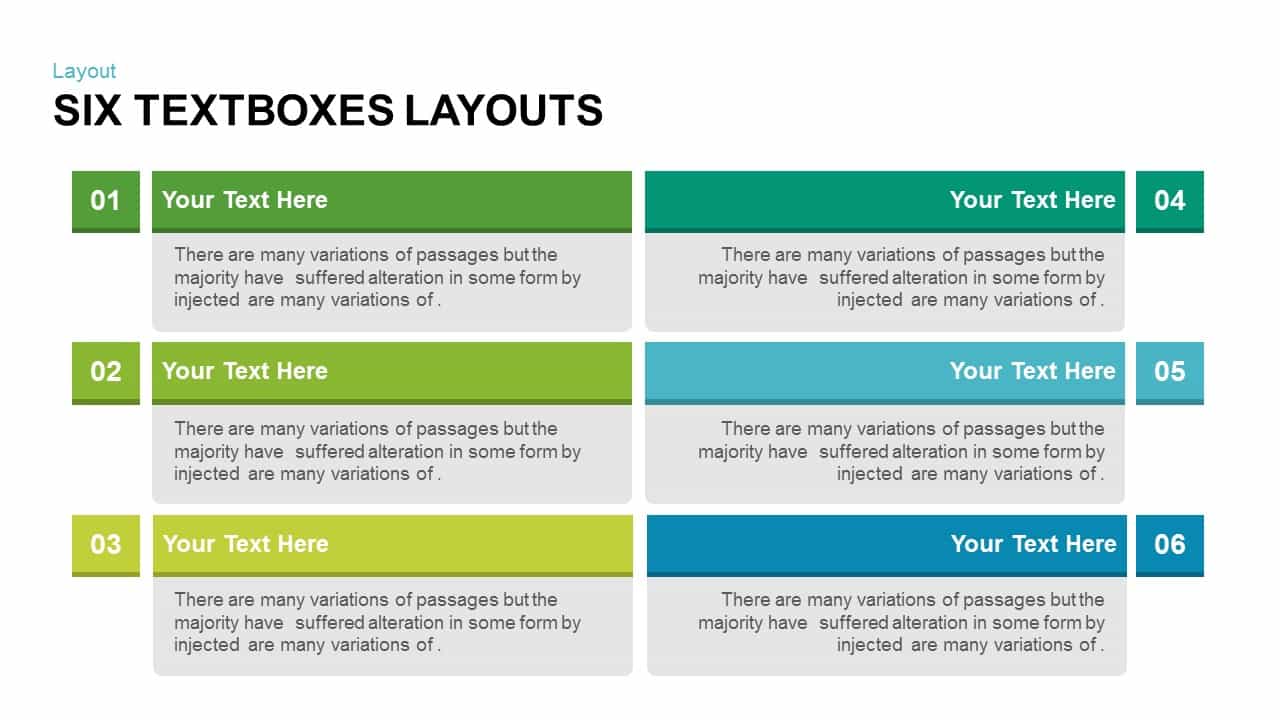 Text Boxes Layouts Template for PowerPoint & Keynote