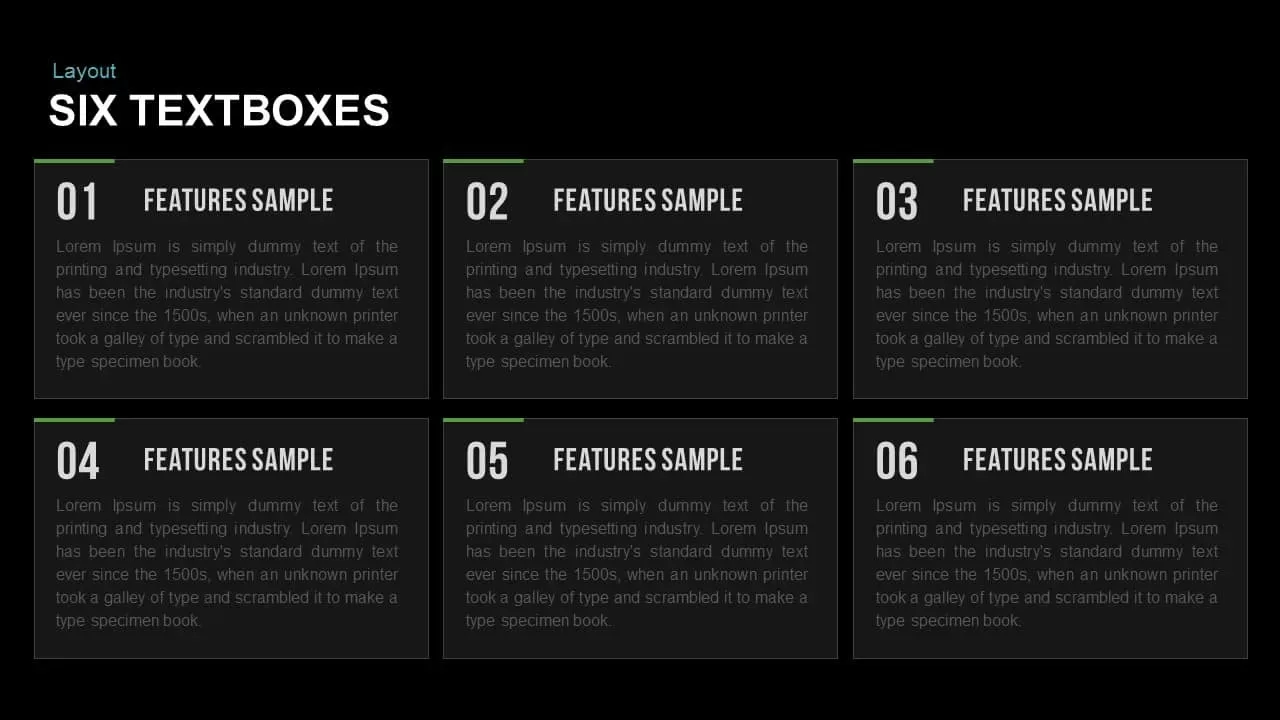 Textboxes Layouts Powerpoint and Keynote template