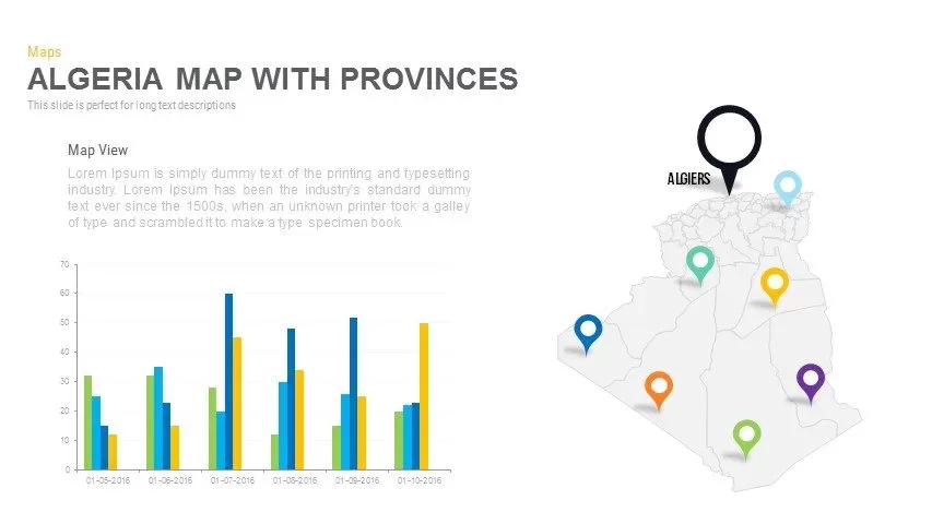 Algeria Map With provinces Powerpoint and Keynote template