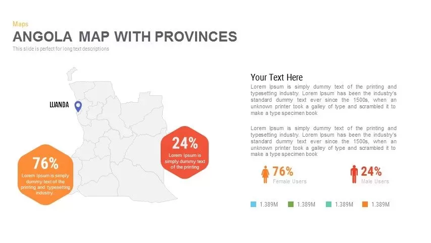 Angola Map With provinces Powerpoint and Keynote template