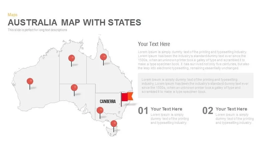 Australia Map With States Powerpoint and Keynote template