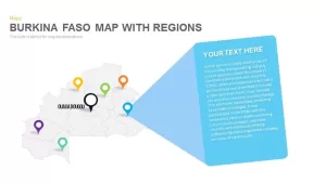 Burkina Faso Map With regions Powerpoint and Keynote template