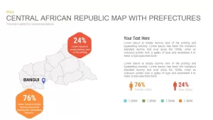 Central African Republic Map With prefectures Powerpoint and Keynote template