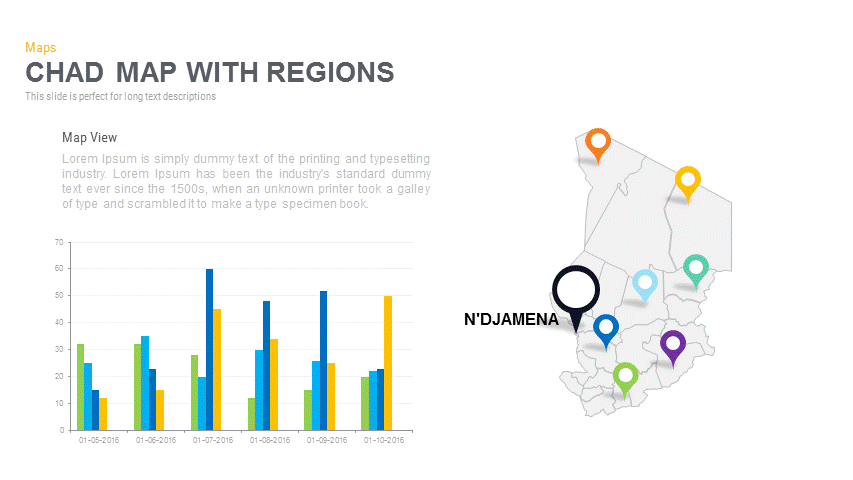 Chad Map With regions Powerpoint and Keynote template