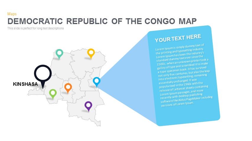 Democratic Republic of the Congo Map Powerpoint and Keynote template