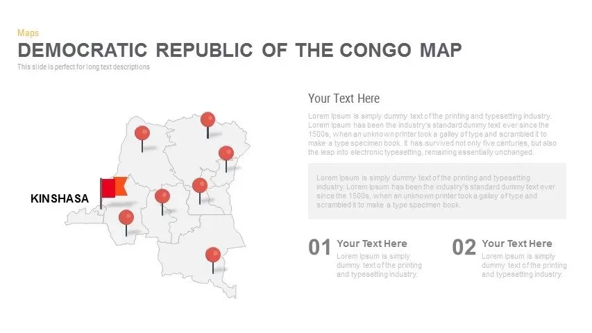 Democratic Republic of the Congo Map Powerpoint and Keynote template