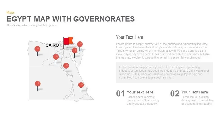 Egypt Map With governorates Powerpoint and Keynote template