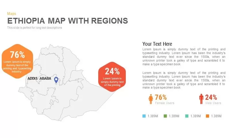 Ethiopia Map With regions Powerpoint and Keynote template