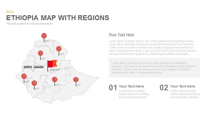 Ethiopia Map With regions Powerpoint and Keynote template