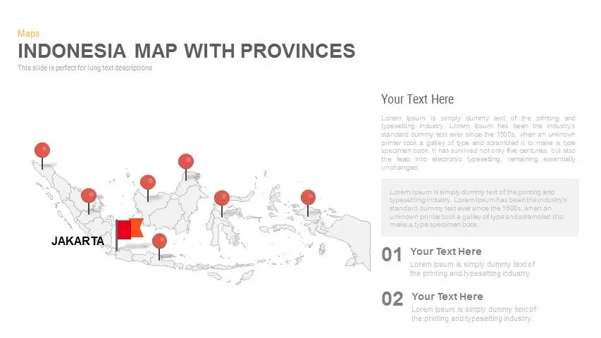 Indonesia Map With Provinces Powerpoint and Keynote template