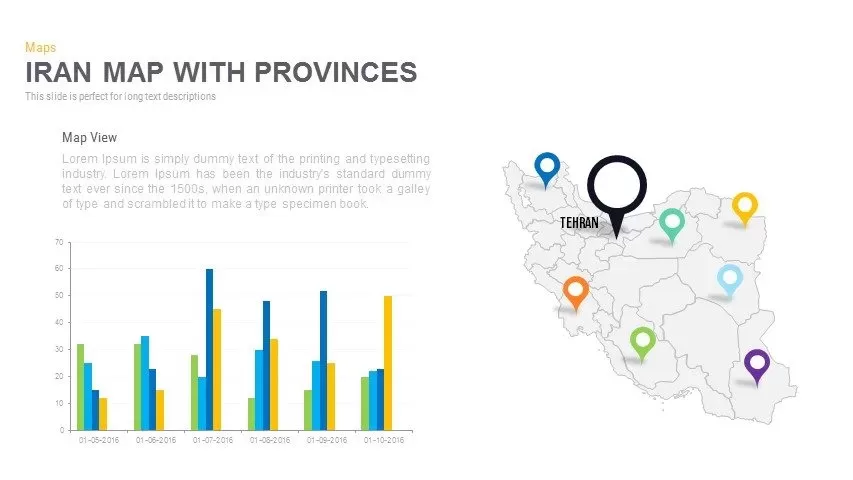 Iran Map With Provinces Powerpoint and Keynote template